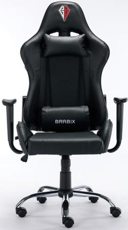 Кресло компьютерное BRABIX "Hunter GM-130", две подушки, экокожа, черное, 532798
