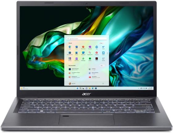Ноутбук Acer Aspire A514-56M 14" 1920x1200 Intel Core i7-1355U SSD 512 Gb 16Gb WiFi (802.11 b/g/n/ac/ax) Bluetooth 5.1 Intel Iris Xe Graphics серый Windows 11 Home NX.KH7CD.006