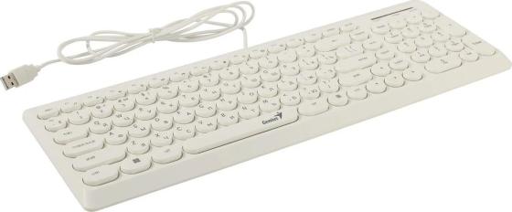 Клавиатура проводная мультимедийная Genius SlimStar Q200. 12 мультимидийных клавиш, тонкие клавиши, USB, поддержка приложения Genius Key support, кабель  1.5