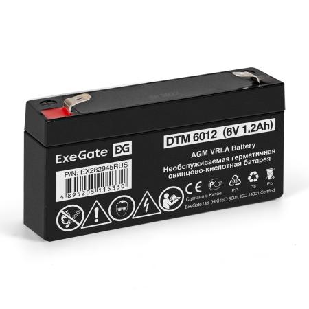 Exegate EX282945RUS Аккумуляторная батарея DTM 6012 (6V 1.2Ah, клеммы F1)