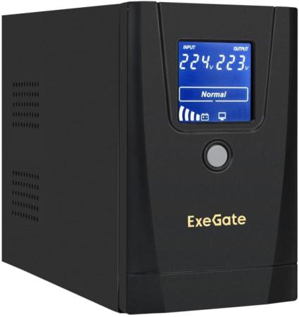 ИБП ExeGate SpecialPro Smart LLB-1000.LCD.AVR.2SH.RJ.USB <1000VA/550W, LCD, AVR, 2*Schuko,RJ45/11,USB, Black>
