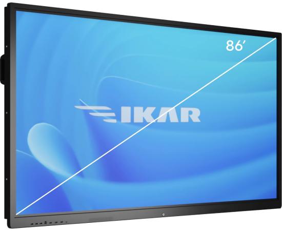 Панель Ikar 86" ИП 86-214-410 черный IPS LED 8ms 16:9 DVI HDMI M/M матовая 1200:1 400cd 178гр/178гр 3840x2160 VGA DP UHD USB 86кг (RUS)