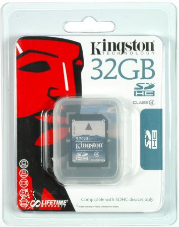 Карта памяти SDHC 32GB Class 4 Kingston SD4/32GB