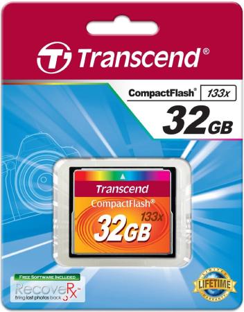 Карта памяти Compact Flash Card 32Gb Transcend 133x TS32GCF133