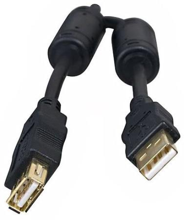 Кабель USB 2.0 AM-AF 3.0м 5bites золотые разъемы ферритовые кольца черный UC5011-030A кабель 5bites usb 3 0 am cm 0 5m tc302 05