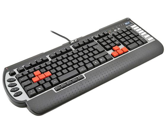 Клавиатура проводная A4TECH X7-G800/MU PS/2 черный серебристый