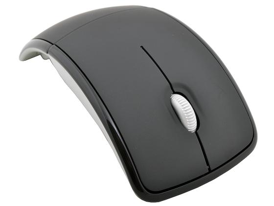 Мышь беспроводная Microsoft ArcMouse чёрный серебристый USB ZJA-00065