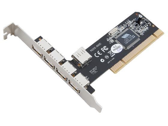 Контроллер PCI ST-Lab U166 USB2.0 4ext 1int Retail