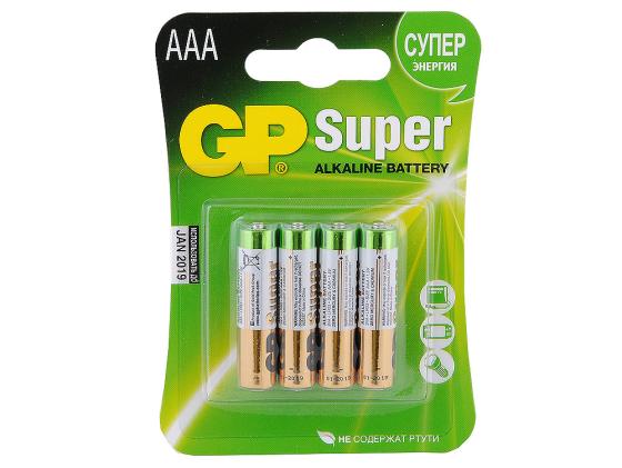 Батарейки GP Super Alkaline 24A LR03 AAA 4 шт