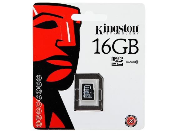 Карта памяти Micro SDHC 16Gb Class 10 Kingston SDC10/16GBSP