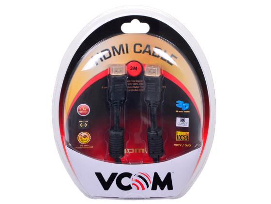 Кабель HDMI 3.0м VCOM Telecom v1.4-3D позолоченные контакты 2 фильтра VHD6020D-3MB Blister