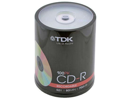 Диски CD-R TDK 700Mb 52x CakeBox 100шт 18773