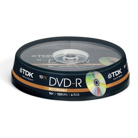 Диски DVD-R TDK 16x 4.7Gb CakeBox 10шт 19415