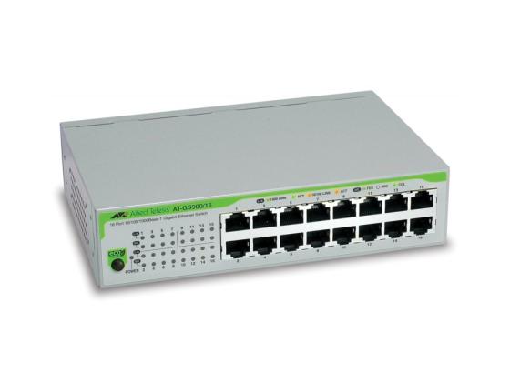 Коммутатор Allied Telesis AT-GS900/16SO 16x10/100/1000TX unmanged switch, 19" rackmount hardware included