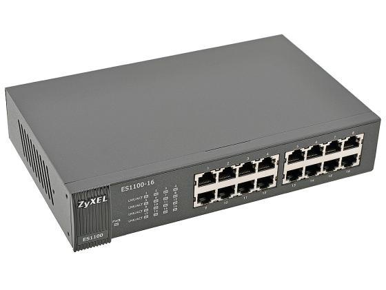 Коммутатор Zyxel ES1100-16 неуправляемый 16 портов 10/100Mbps