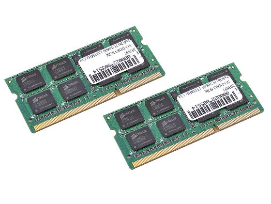 Оперативная память для ноутбука 8Gb (2x4Gb) PC3-10600 1333MHz DDR3 SO-DIMM CL9 Corsair CMSO8GX3M2A1333C9