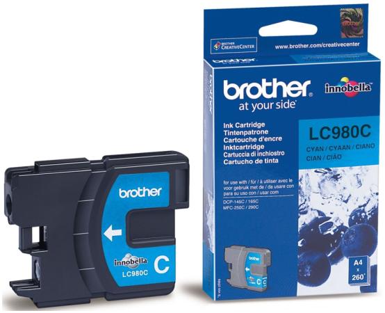 Картридж Brother LC980C для DCP-145 165 195 365 375 MFC-250 255 290 голубой