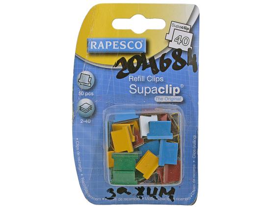 Зажим Rapesco SUPACLIP 40 50шт ассорт.