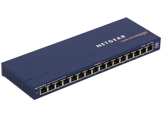 Коммутатор NETGEAR GS116GE неуправляемый 16 портов 10/100/1000Mbps с внешним БП