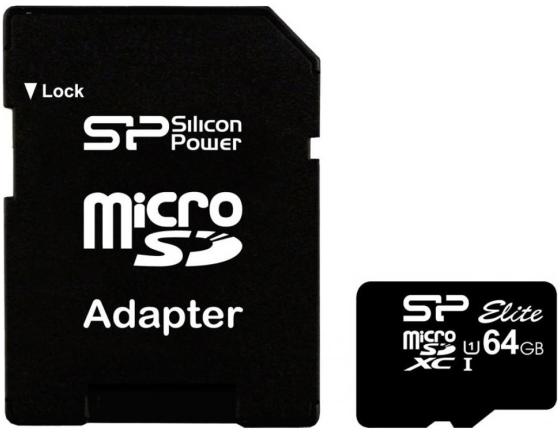 Карта памяти Micro SDXC 64GB Class 10 Silicon Power UHS-I Elite SP064GBSTXBU1V10-SP