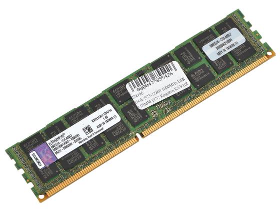 Оперативная память для компьютера 16Gb (1x16Gb) PC3-12800 1600MHz DDR3 DIMM ECC Registered CL11 Kingston ValueRAM KVR16R11D4/16