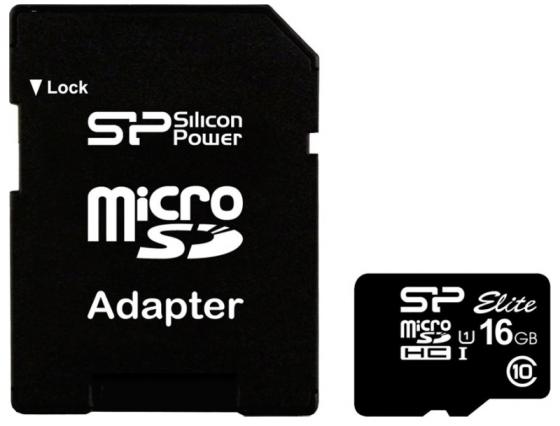 Карта памяти Micro SDHC 16GB Class 10 Silicon Power SP016GBSTHBU1V10-SP + адаптер SD