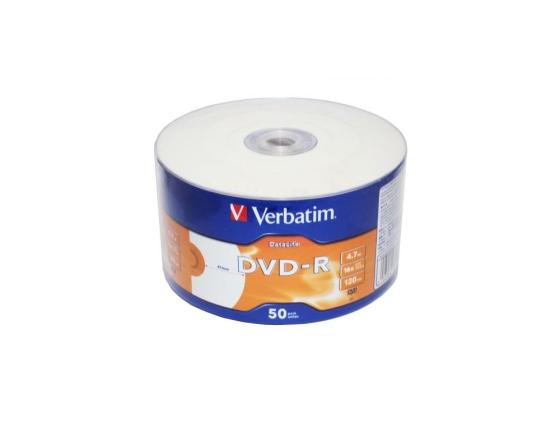 Диски DVD-R Verbatim DataLife Inkjet Printable 16x 4.7Gb Bulk 50шт 43793