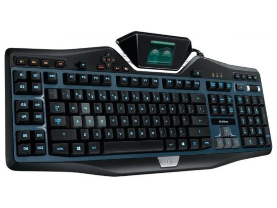 Клавиатура проводная Logitech G19s USB черный голубой