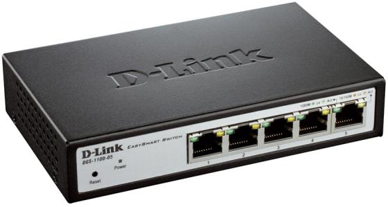 Коммутатор D-LINK DGS-1100-05 управляемый 5 портов 10/100/1000Mbps