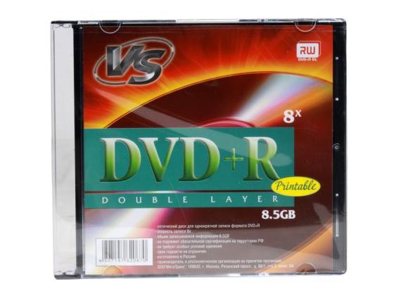 Диски DVD+R VS 8х 8.5Gb Double layer Printable SlimCase 1шт 62067
