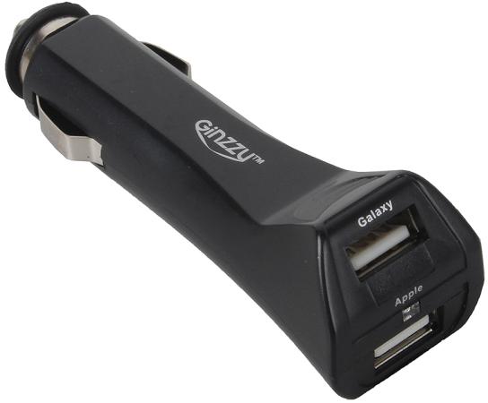 

Автомобильное зарядное устройство Ginzzu GA-4212UB/S3 2.5А microUSB miniUSB 30-pin Apple черный