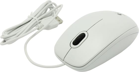 Мышь проводная Logitech B100 белый USB 910-003360