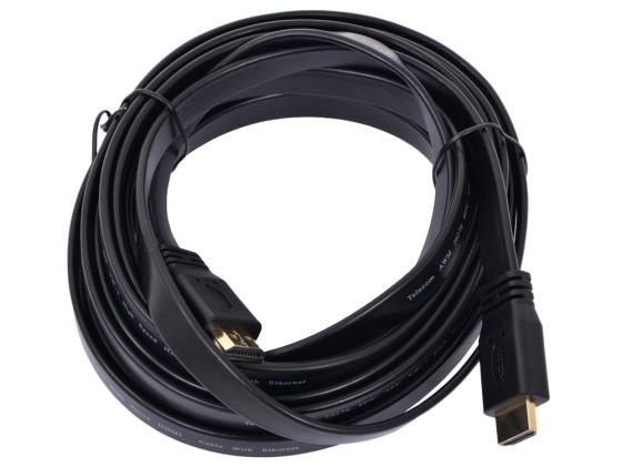 Кабель HDMI 5.0м Telecom v1.4 W/Ethernet/3D плоский CG540D-5M