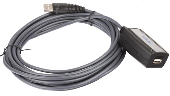 Кабель удлинительный активный (с усилителем) USB 2.0 AM-AF 5м  ATEN UE250-AT/B опрессованный серый