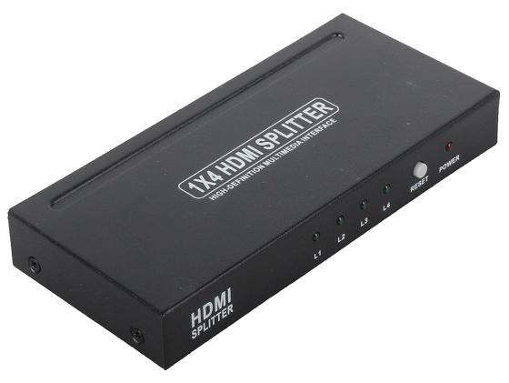 Сплиттер HDMI Switch Orient HSP0104 1 вход/4 выхода 1.4/3D внешний БП 5В/1A метал.корпус