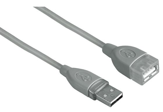 Кабель удлинительный USB 2.0 AM-AF 1.8м Hama экранированный серый H-45027
