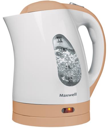 Чайник Maxwell MW-1014(BN) 2200 Вт белый бежевый 1.7 л пластик