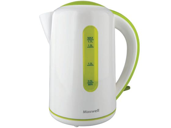Чайник Maxwell MW-1028(G) 2200 Вт зелёный белый 1.7 л пластик