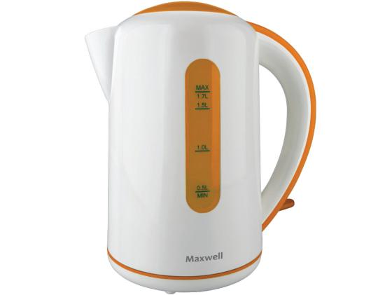 Чайник Maxwell MW-1028(OG) 2200 Вт 1.7 л пластик белый оранжевый