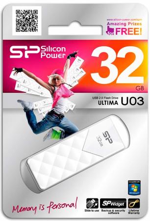 Флешка 32Gb Silicon Power Ultima U3 SP032GBUF2U03V1W USB 2.0 белый