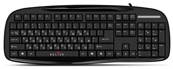 Клавиатура проводная Oklick 150M USB черный