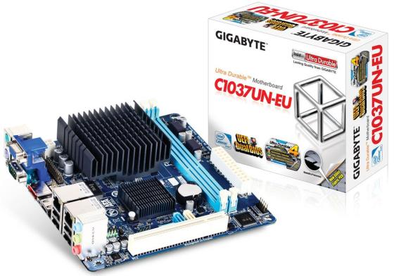 Материнская плата GigaByte GA-C1037UN-EU Intel Celeron 1037U NM70 2xDDR3 1xPCI 2xSATAII 1xSATAIII 7.1 Sound 2xGLan HDMI D-Sub mini-ITX Retail
