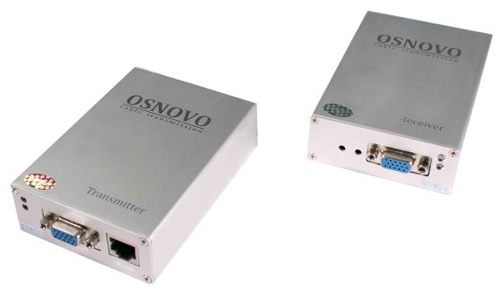 

Комплект OSNOVO TA-V/4+RA-V/4 передатчик+приёмник для передачи VGA и аудиосигнала по кабелю UTP CAT5 до 300м
