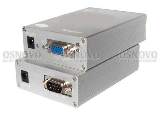 Комплект OSNOVO TA-VD+RA-VD передатчик + приемник для передачи VGA-сигнала DB15 и данных RS-232 DB9 по кабелю витой пары CAT5 RJ4 до 300м
