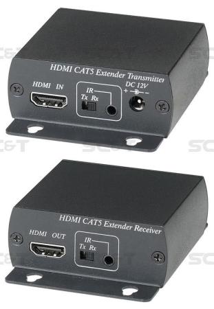 Комплект SC&T HE01EI удлинитель для передачи HDMI сигнала с ИК повторителем по двум кабелям витой пары