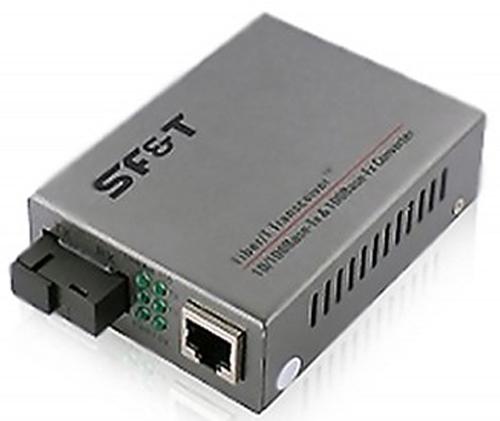 Оптический медиаконвертер SF&T SF-100-11S5b Fast Ethernet медиаконвертер для передачи Ethernet по одному волокну одномодового оптического кабеля до 20км