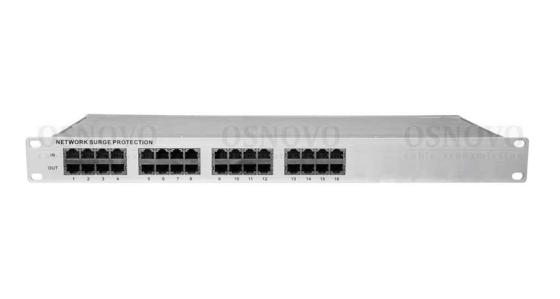 Устройство грозозащиты OSNOVO SP-IP16/100 для локальной вычислительной сети скорость до 100 Мб/сек на 16 портов
