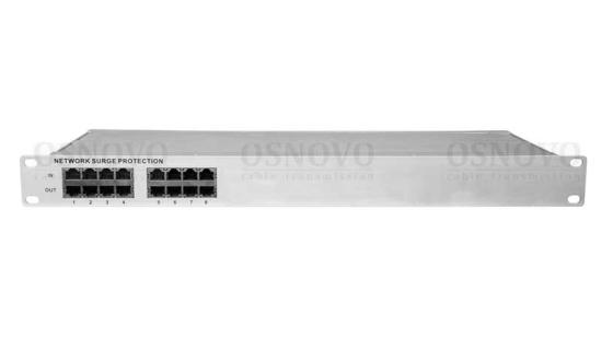 Устройство грозозащиты OSNOVO SP-IP8/1000 для локальной вычислительной сети скорость до 1000 Мб/сек на 8 портов