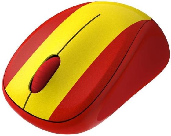 Мышь беспроводная Logitech M235 Spain красный жёлтый USB 910-004028