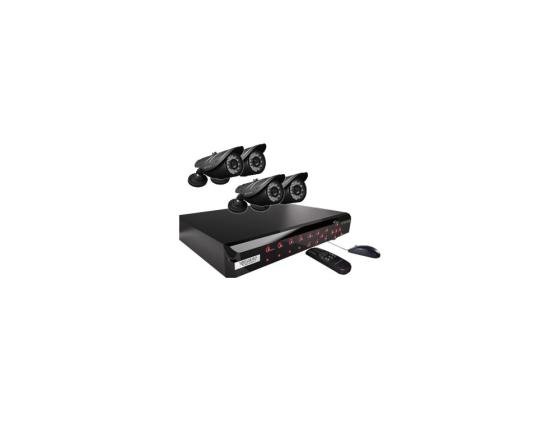 Комплект видеонаблюдения KGuard EasyLink NS801-4CW214H D1 H.264 HDMI DropBox 8 каналов+4 камеры ИК подсветка 20м IP66 кабель 18м БП